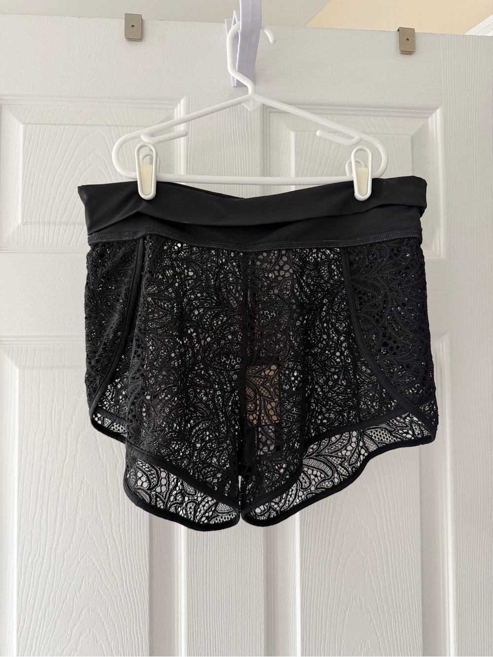 CALIA by Carrie Underwood Black Lace Swim Coverup Shorts